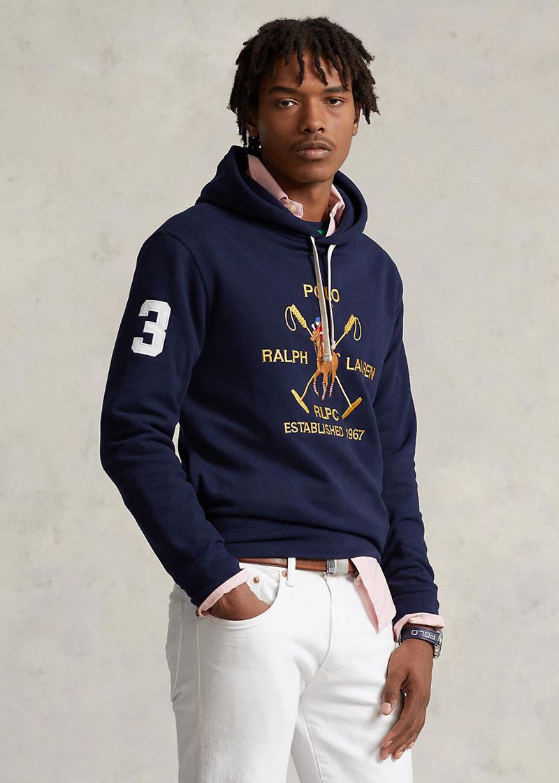 Sudadera Con Capucha Polo Ralph Lauren Hombre Big Polo Crest Fleece Chile Azul Marino JEWOH-7586